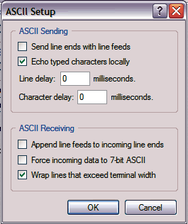 ASCII Setup Screen